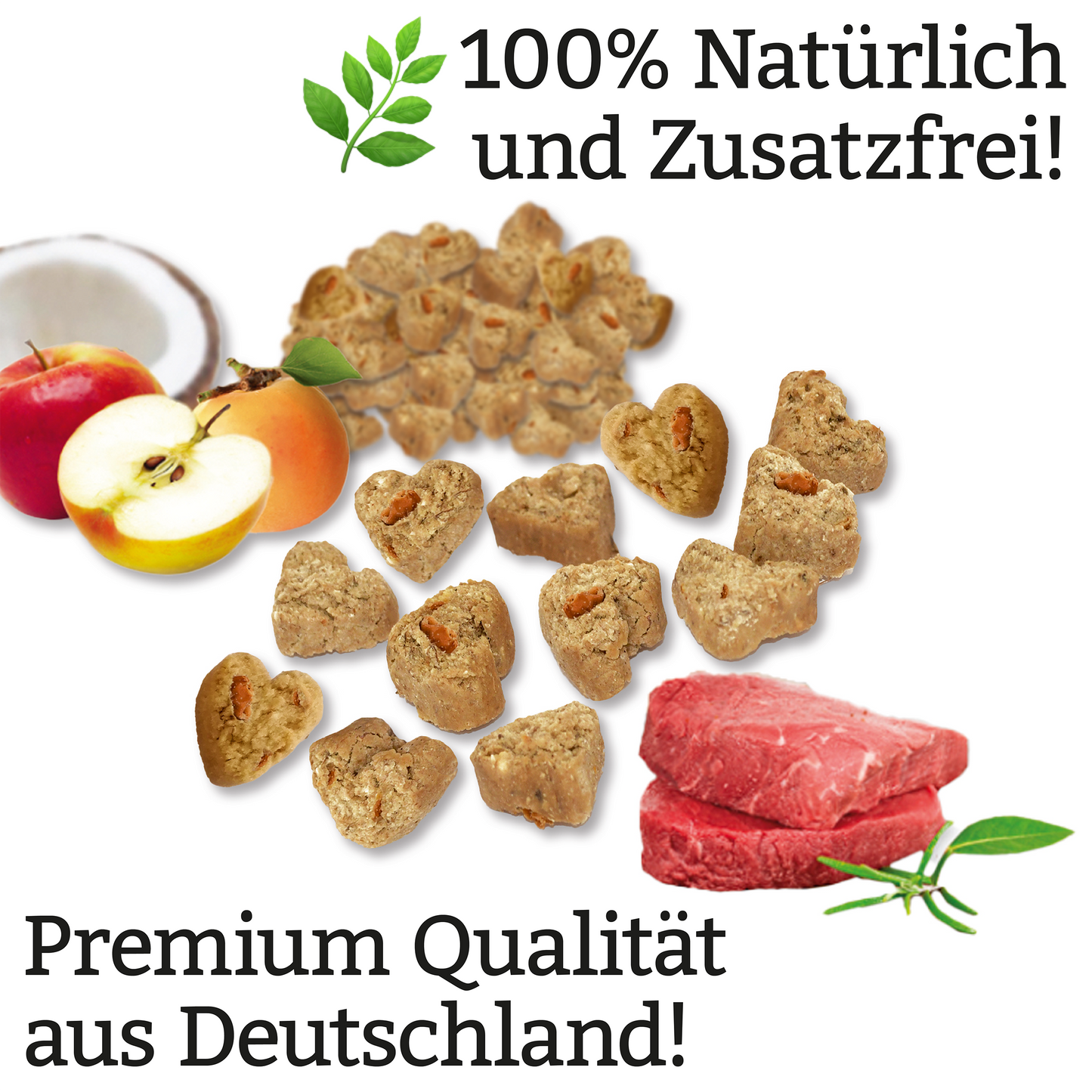 "Crispy Hearts" Premium Kekse mit Rind